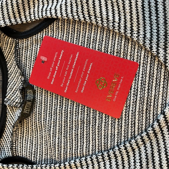 Evereve Payton Jenson Mykonos B&W Striped Cold Shoulder Sweater Med NWT - Picture 2 of 8